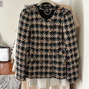 ETCETERA Tweed Blazer w Rainbow Thread | Size 2